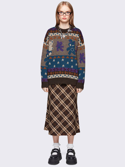 Teddy jacquard knit sweater