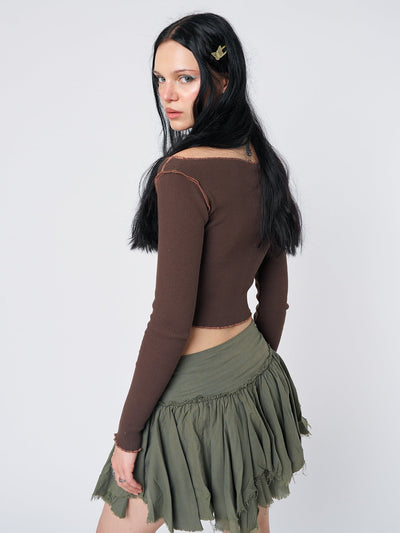 Tranceum Brown Asymmetrical Top - Minga EU