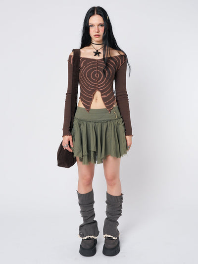 Tranceum Brown Asymmetrical Top - Minga EU