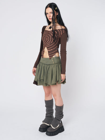 Tranceum Brown Asymmetrical Top - Minga EU