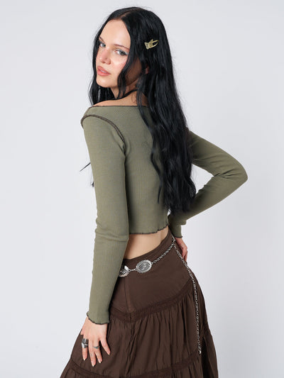 Tranceum Green Asymmetrical Top - Minga EU