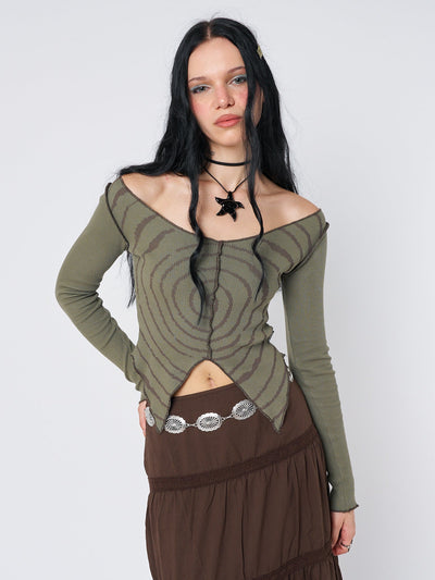 Tranceum Green Asymmetrical Top - Minga EU