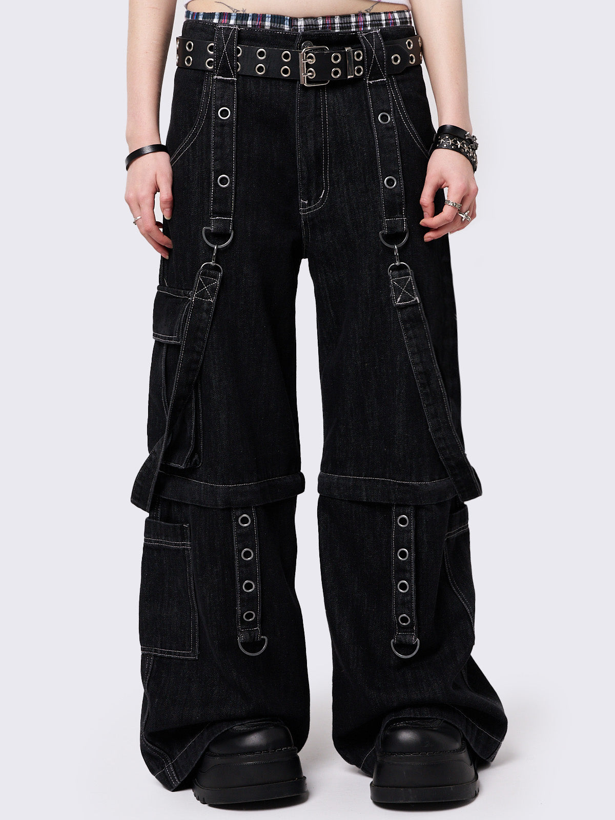 Trek Black Wide Leg Cargo Jeans