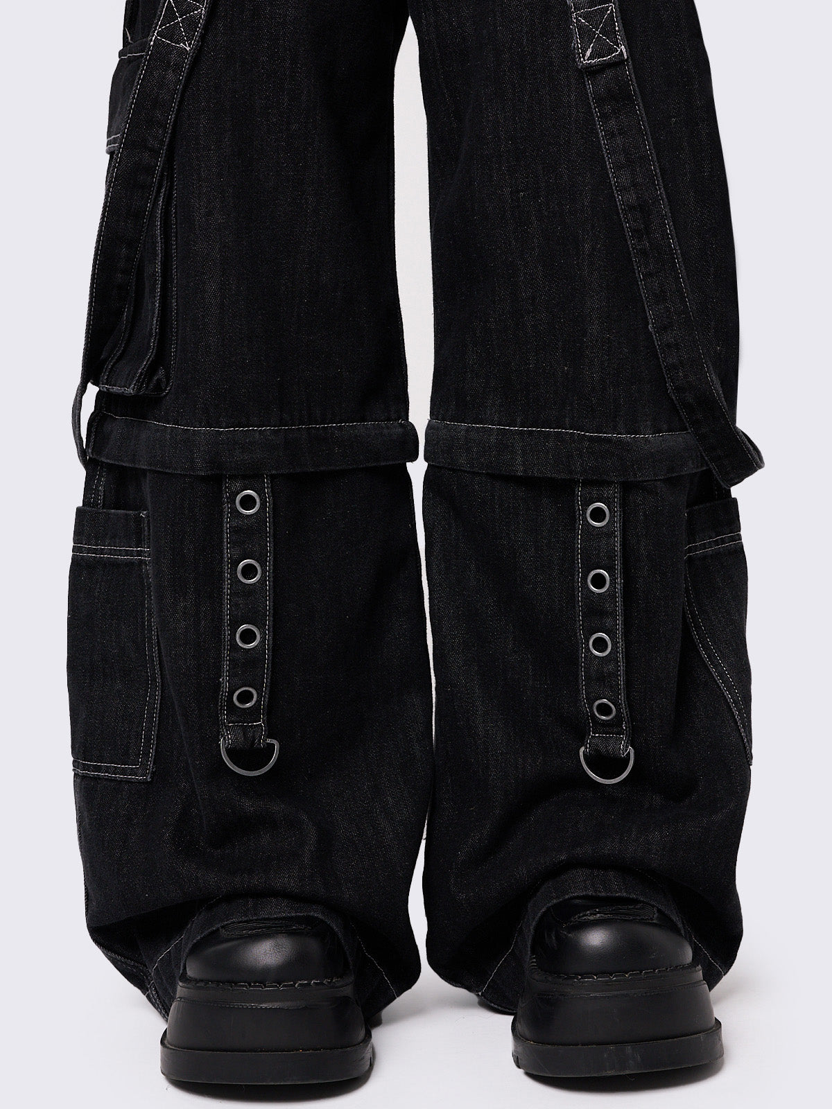 Trek Black Wide Leg Cargo Jeans