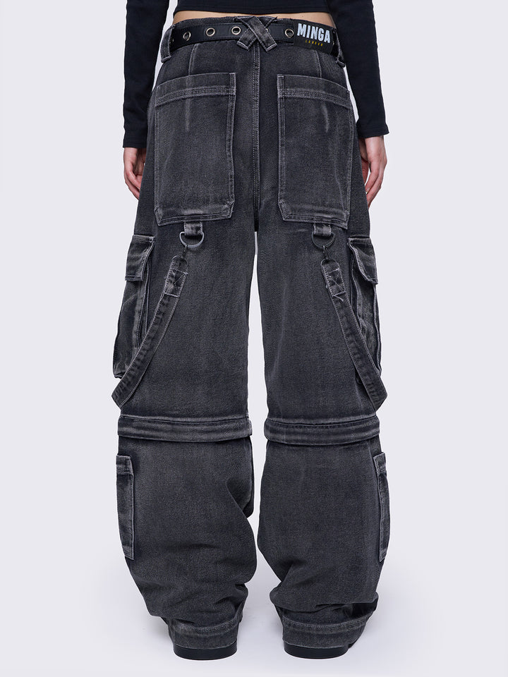 MINGA LONDON☆Cute Wander Denim Multi Pockets バッグ【UK発】 Cute Wander Denim Shoulder Bag | Parallel