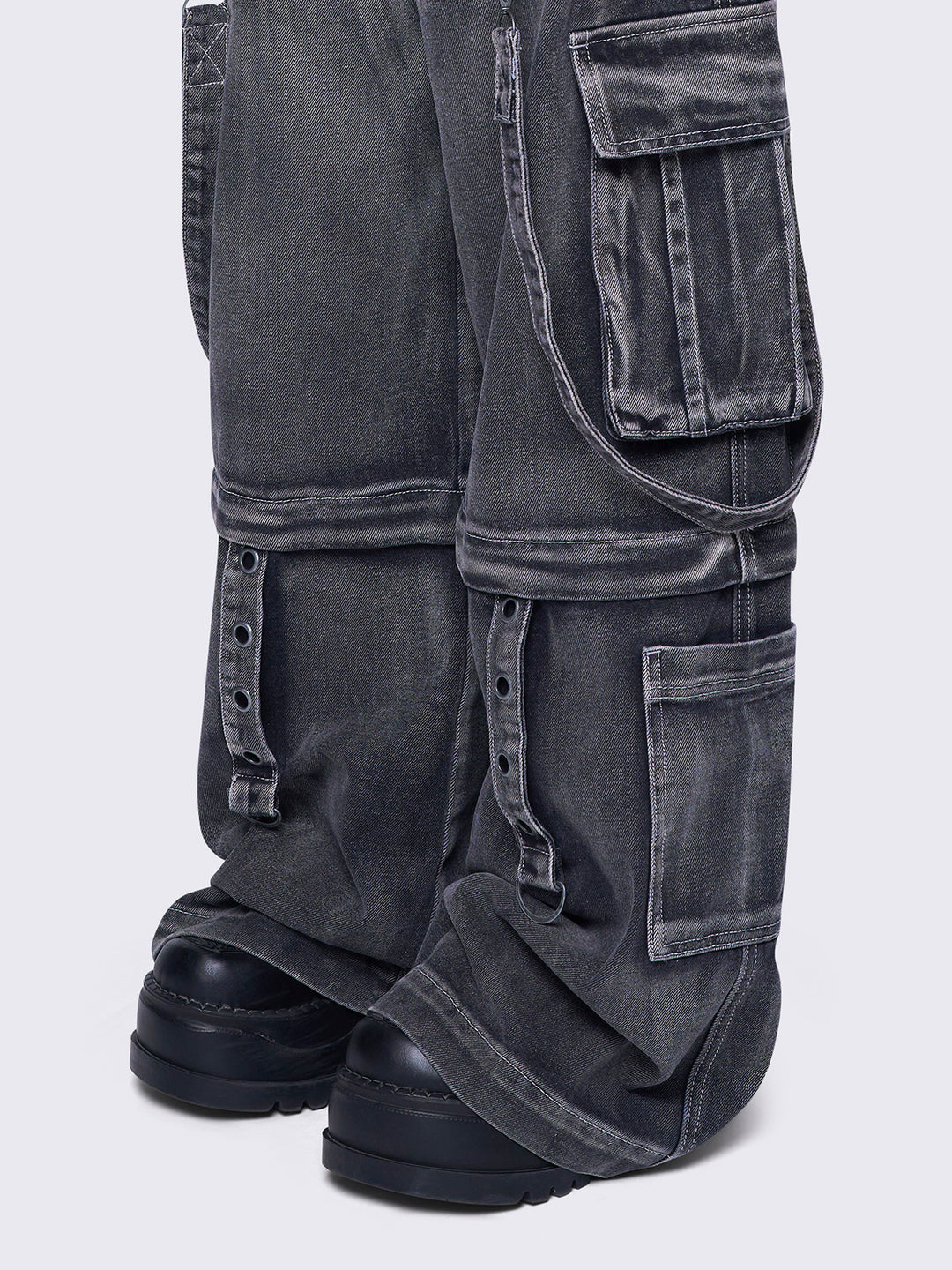 ◆Minga London◆Trek Wide Leg カーゴ ジーンズ 送料込 Brown Overdye Multi-Pocket Wide Leg Cargo Jeans | Minga