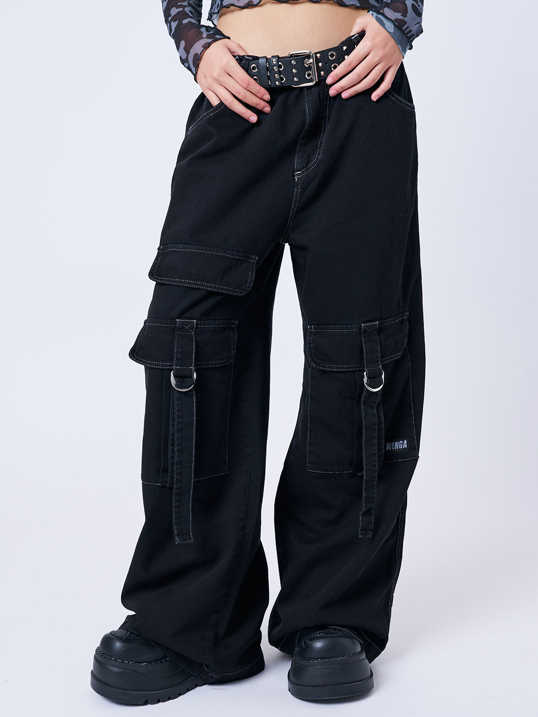 Tyra Black Utility Pockets Pants product
