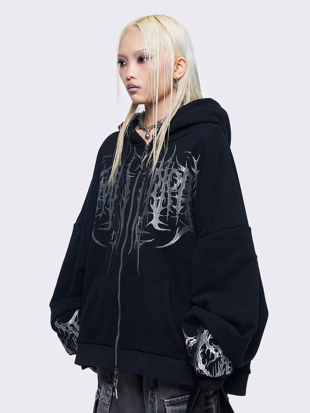 トップス BEEDEN GATHERED ZIP-UP HOODIE Base Zip Hoodie Black – Tipper