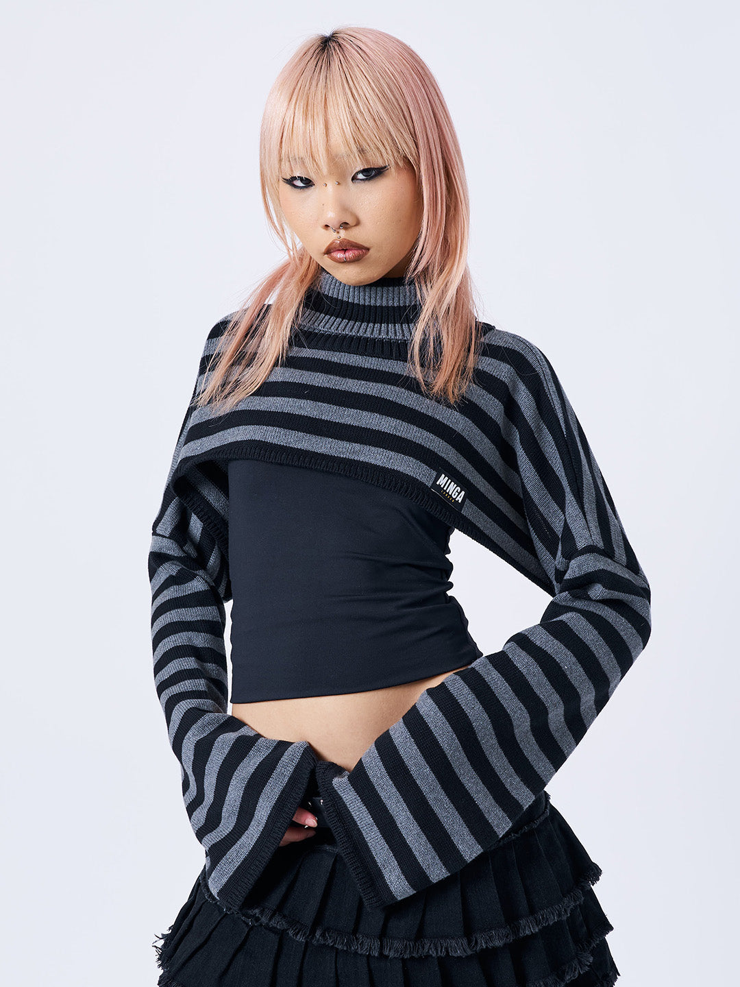 Wednesday Striped Extreme Cropped Top