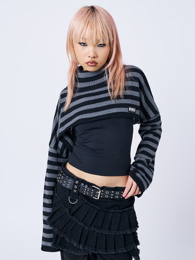 Wednesday Striped Extreme Cropped Top