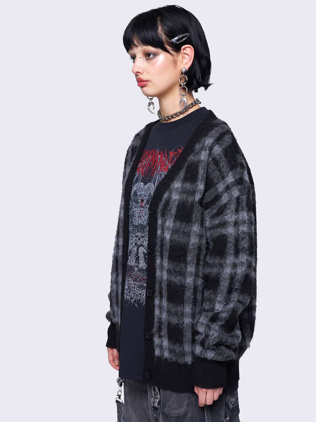 Zoey Plaid Fluffy Cardigan