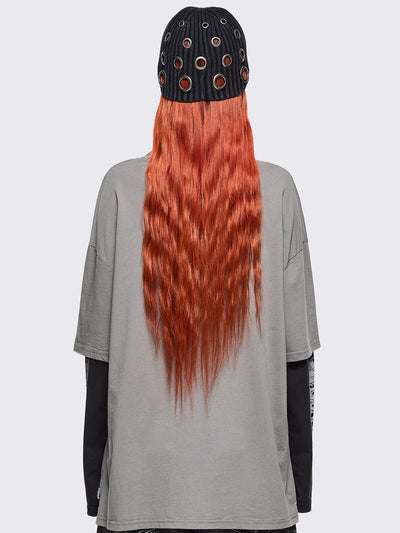 Grey layered long sleeve t-shirt with angelic graphic front print and contrast black sleeves with sigilism print.