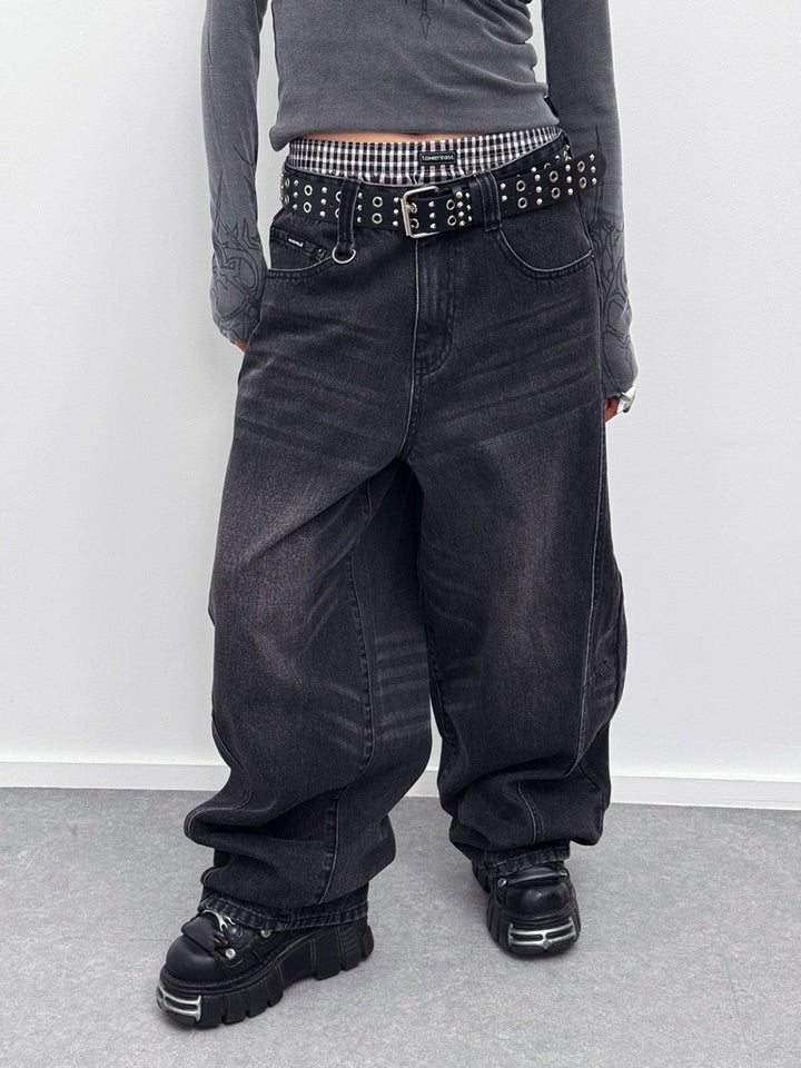 パンツ MENES Solid Black Super Baggy Jeans Menes_EC_Okayama_6ce06837-2d75