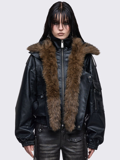 Grunge & Y2K Women's Jackets: Faux Fur, Bombers, Fleece Borgs