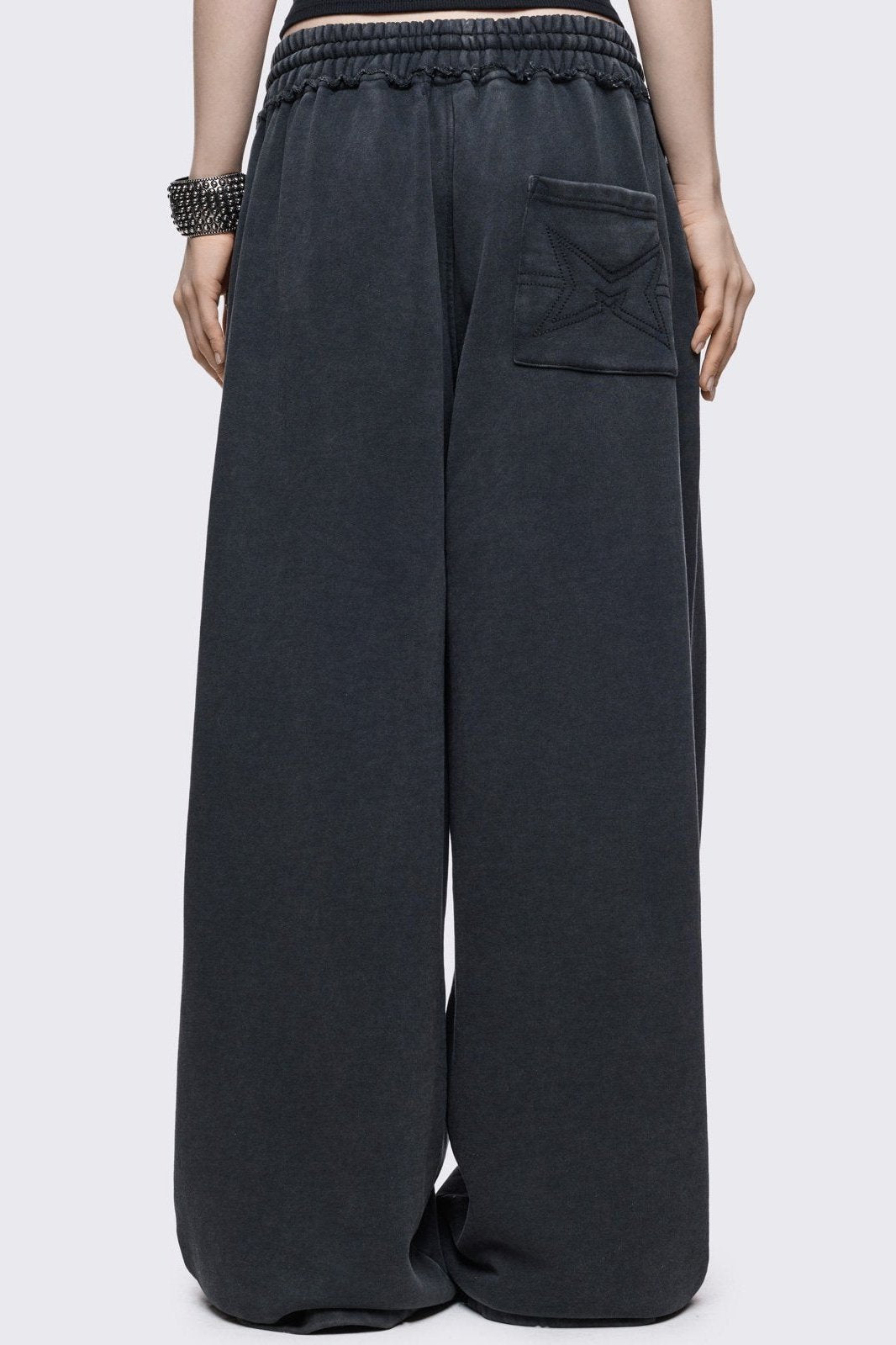 Washed Black Baggy Graphic Sweatpants | Minga London – Minga London US
