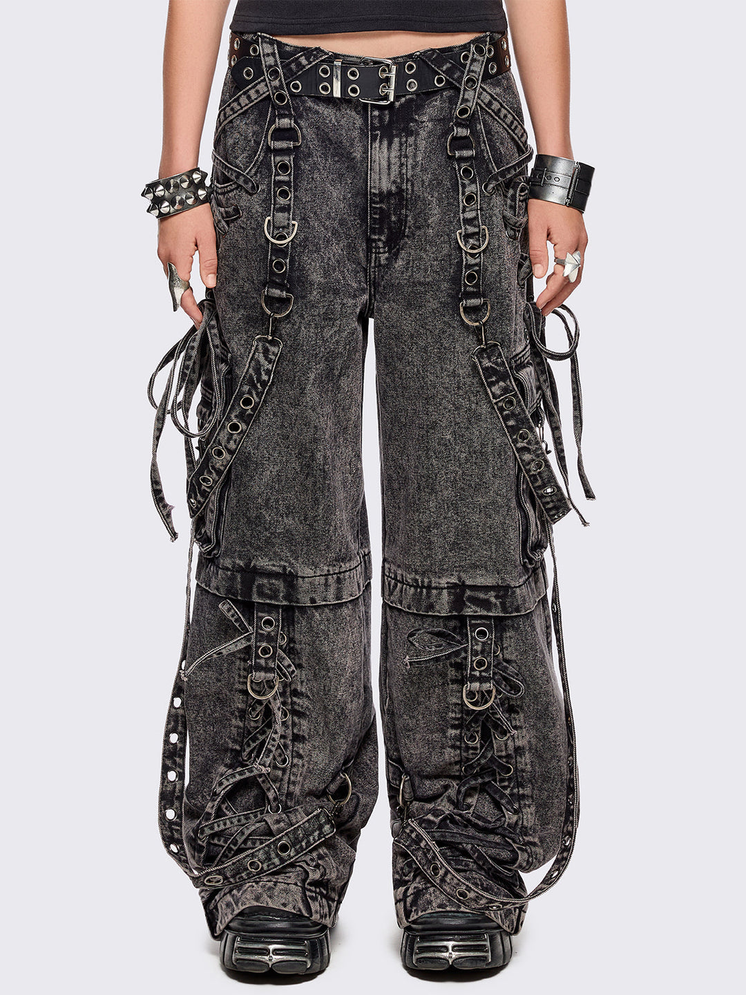 Washed Grey Multipocket Cargo Jeans | Minga London – Minga London US