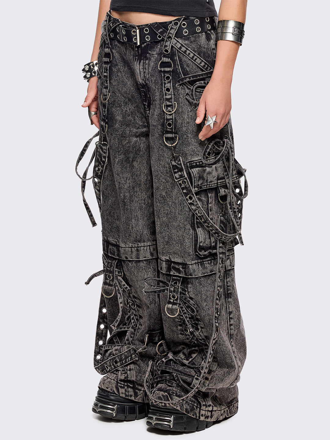 Washed Grey Multipocket Cargo Jeans | Minga London – Minga London US