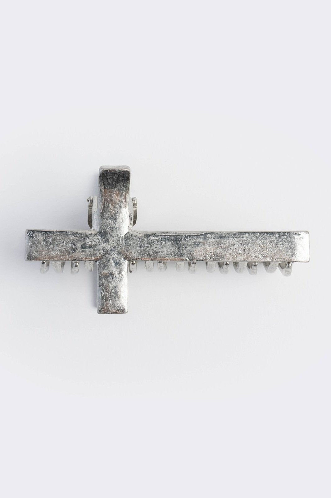 Metal hair claw clip with cross design