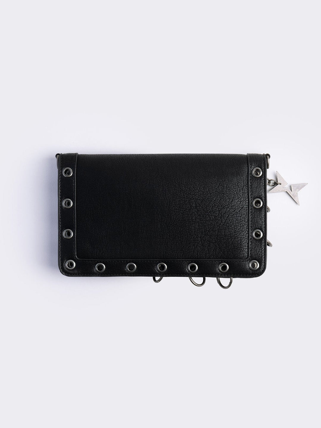 Black Wallet with Eyelets and Sigilism Embossed Graphic | Minga