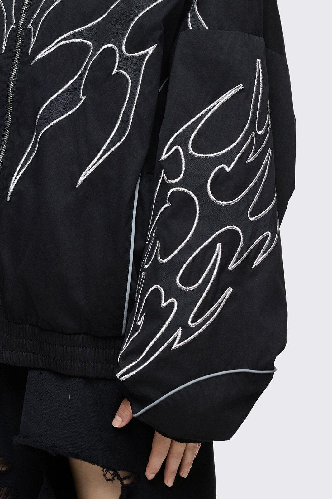 Black Cyber Sigilism Windbreaker Jacket | Minga London