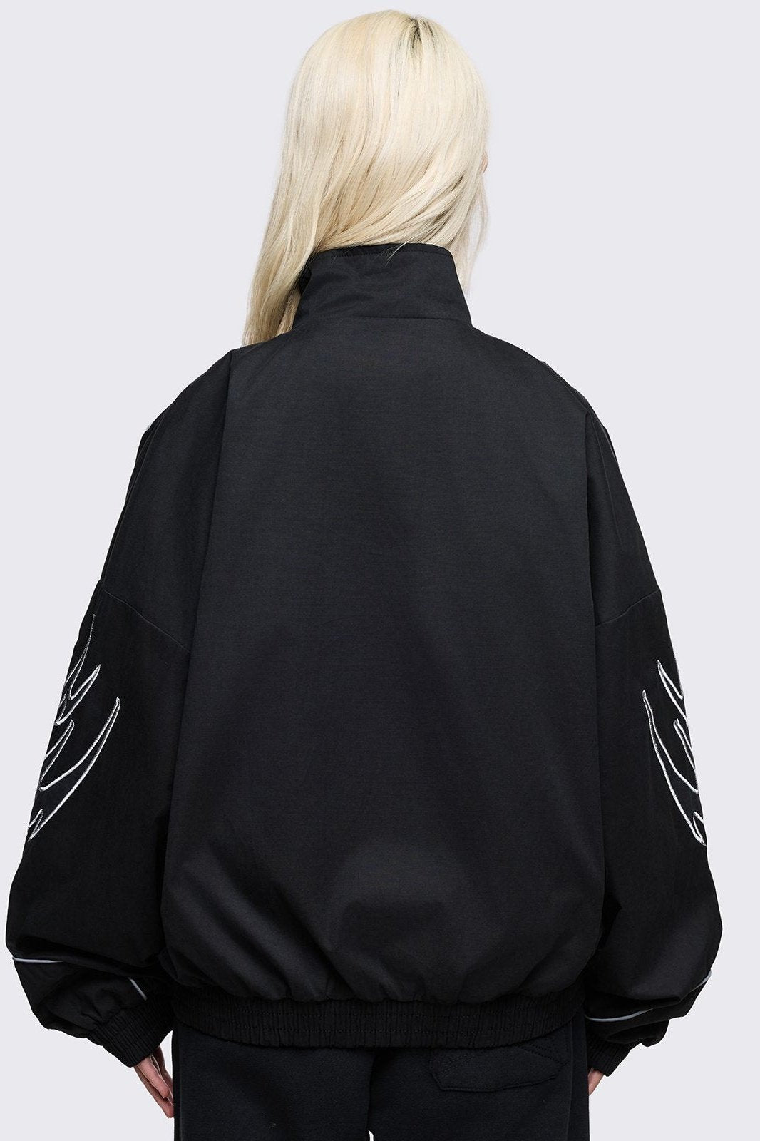 Black Cyber Sigilism Windbreaker Jacket | Minga London