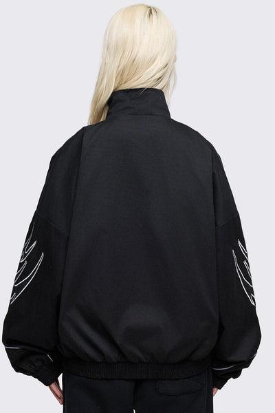 Black Cyber Sigilism Windbreaker Jacket | Minga London