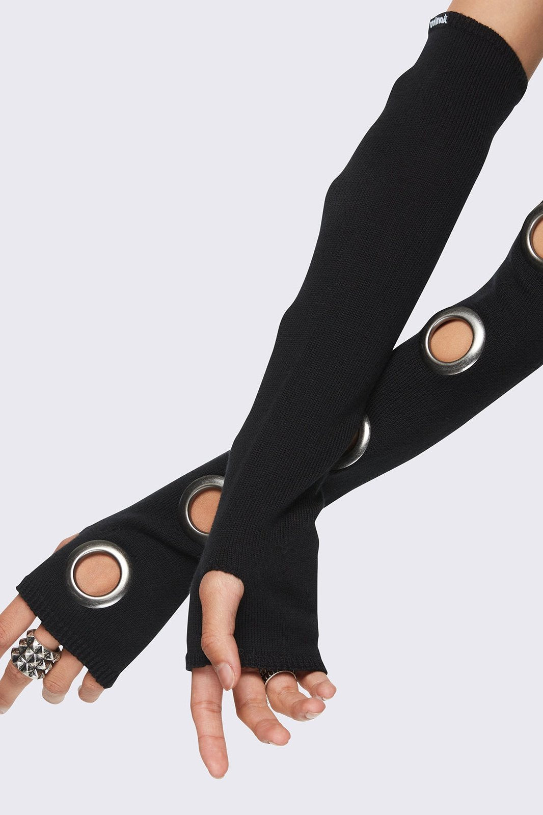 Black Arm Warmers with Eyelets | Minga London – Minga London US