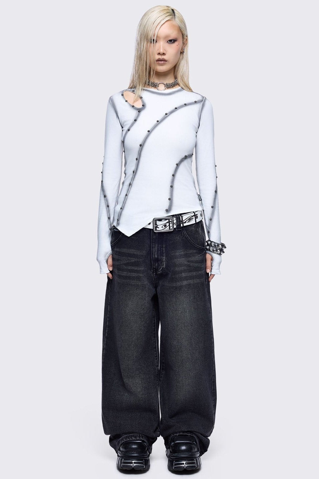 Black Baggy Jeans with Wings Graphic Back | Minga London – Minga