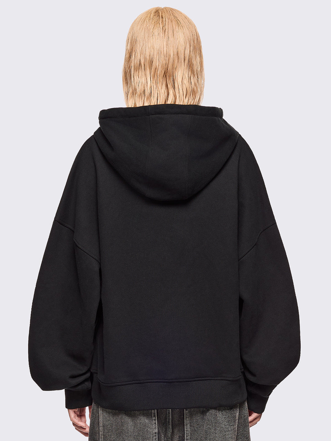 ming ページ Oversized Graphic Zip Up Hoodie with Kaomoji Ascii
