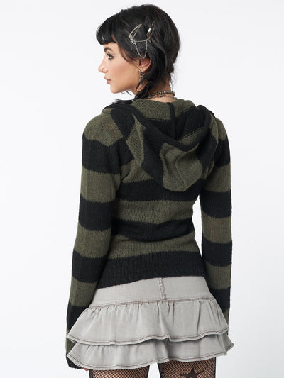 Forest Stripes Knitted Hoodie - Minga EU