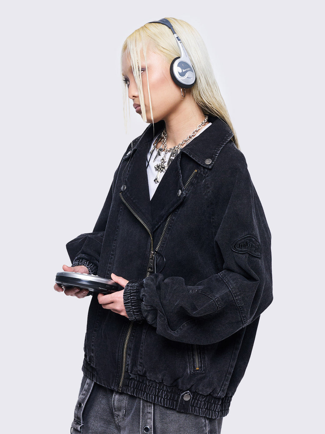 Black Washed Twill Bomber Jacket | Minga London – Minga