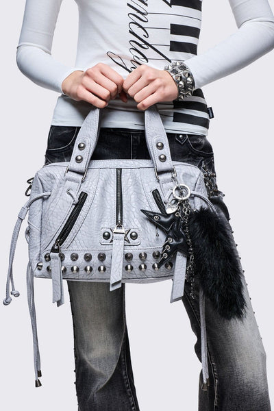 Fox Tail Faux Fur Keychain with Cross Charms | Minga London