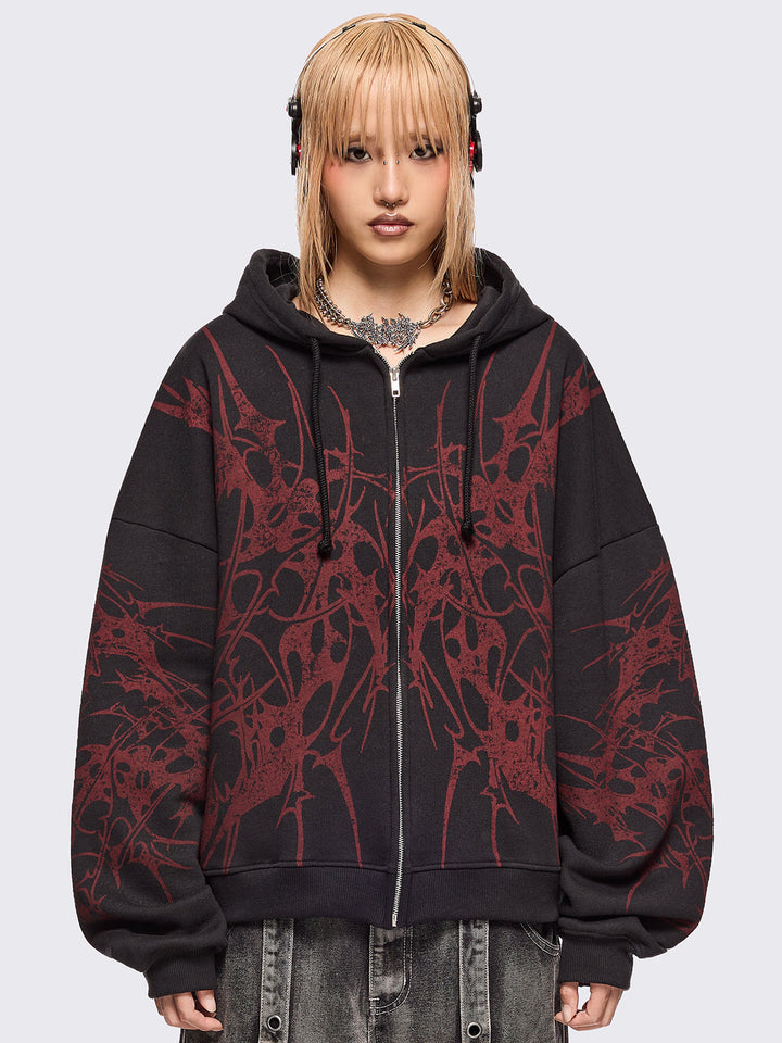 the red thread パーカー insane-blood-zip-up-
