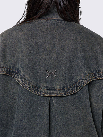 Joy Blue Denim Bomber Jacket