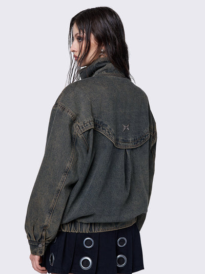 Joy Blue Denim Bomber Jacket