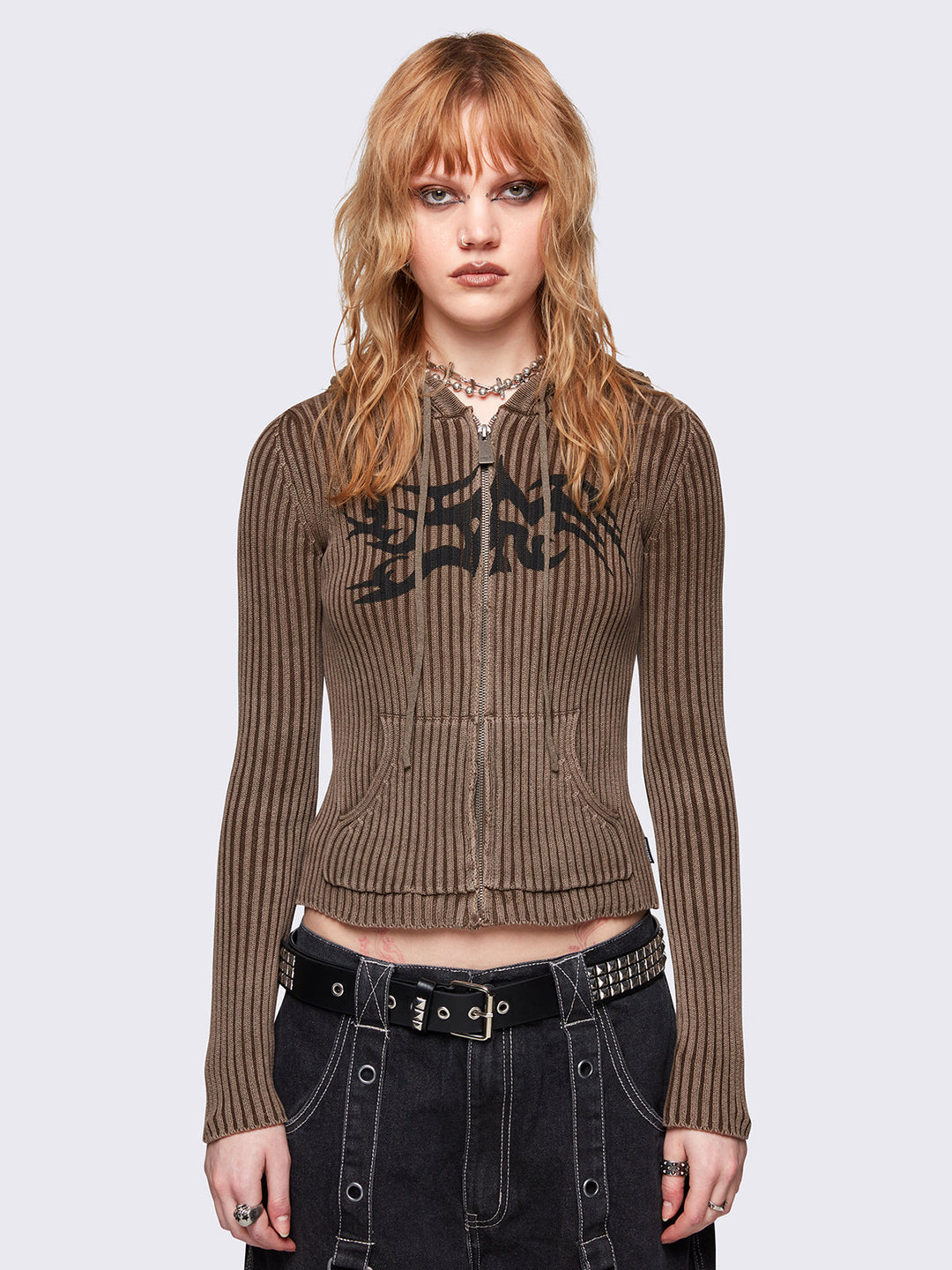 トップス BEEDEN KNIT JQ LOOSE HOODIE Autumn Breeze Colorblock Wave Hoodie – Wish Upon Boutique