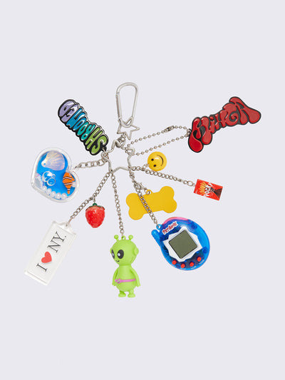 Multicolor Keychain with Tamagotchi, Alien, Stars and more - Bag Charms