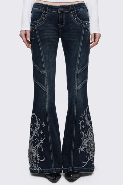 Grunge & Y2K Flare Jeans - Denim Collection | Minga London