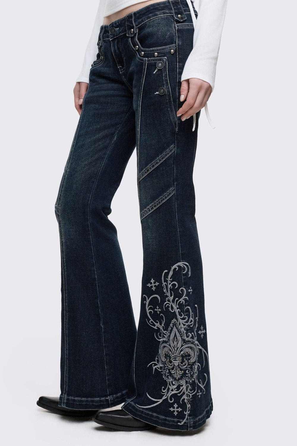 Grunge & Y2K Flare Jeans - Denim Collection | Minga London