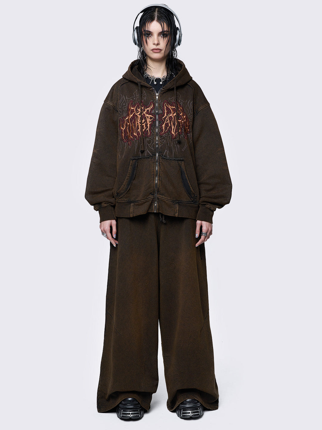 Minga Londonリヴ ブラウン ウォッシュ スウェットパンツ liv-brown-wash_sweatpants-