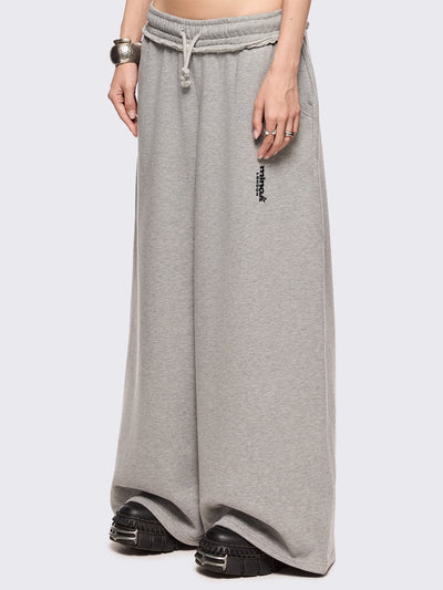 Wide leg sweatpants in marl grey.