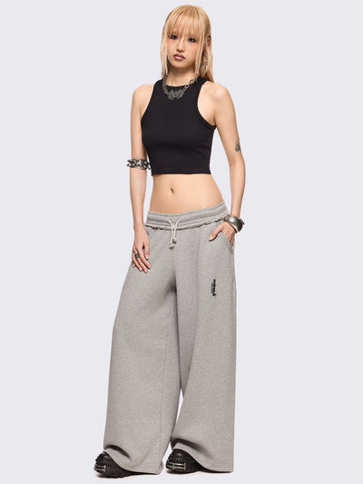 Wide leg sweatpants in marl grey.