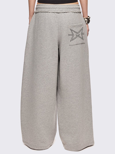 Wide leg sweatpants in marl grey.