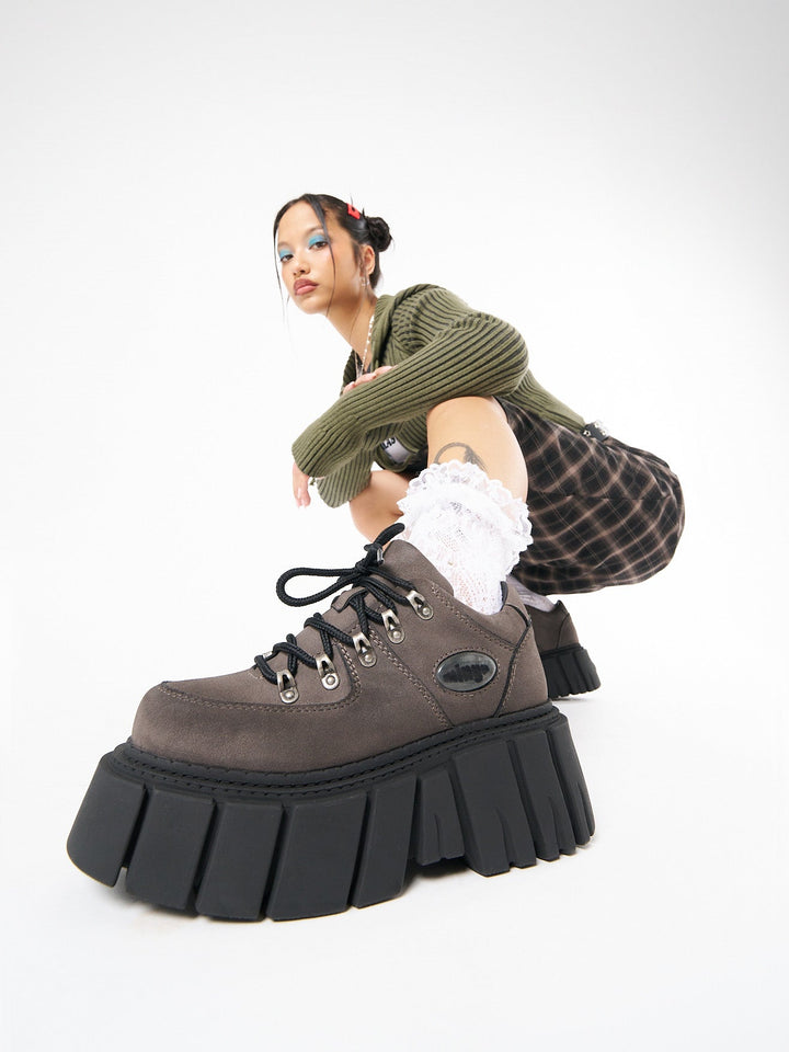 ☆MINGA LONDON☆厚底シューズ Black Creeper Lace Up Platform Shoes | Minga London – Minga