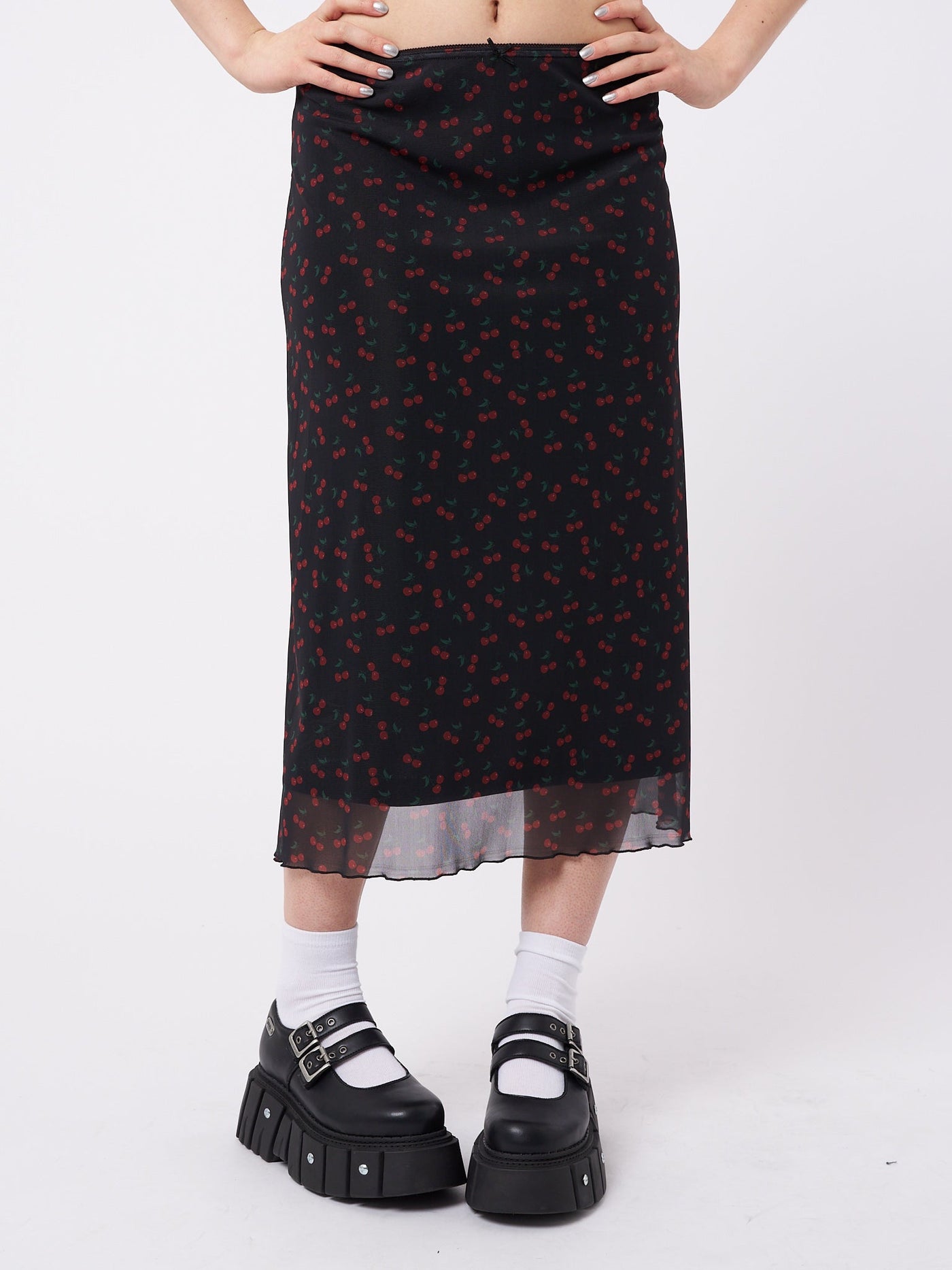 Cherry Cola Mesh Midi Skirt - Minga EU