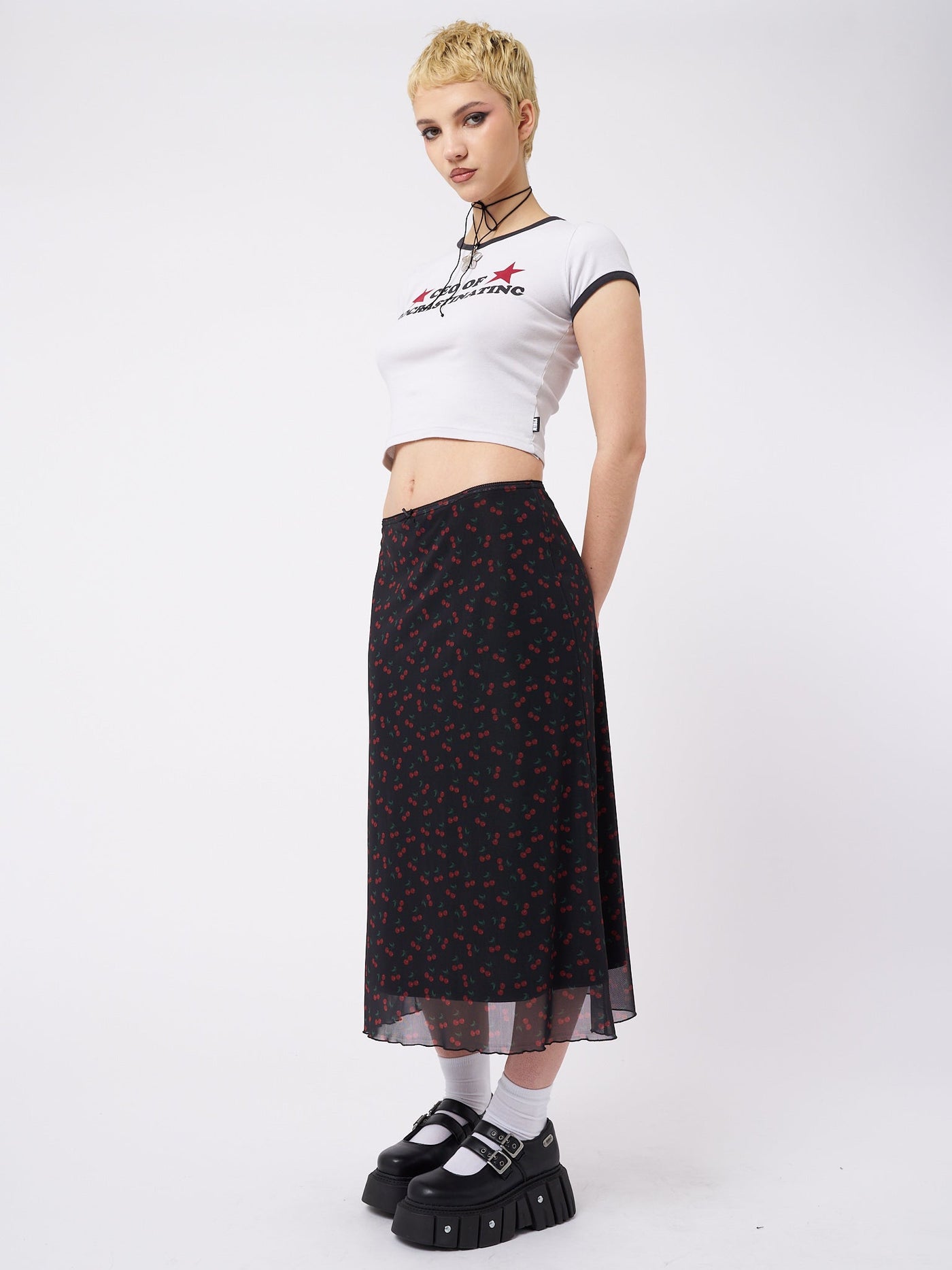 Cherry Cola Mesh Midi Skirt - Minga EU