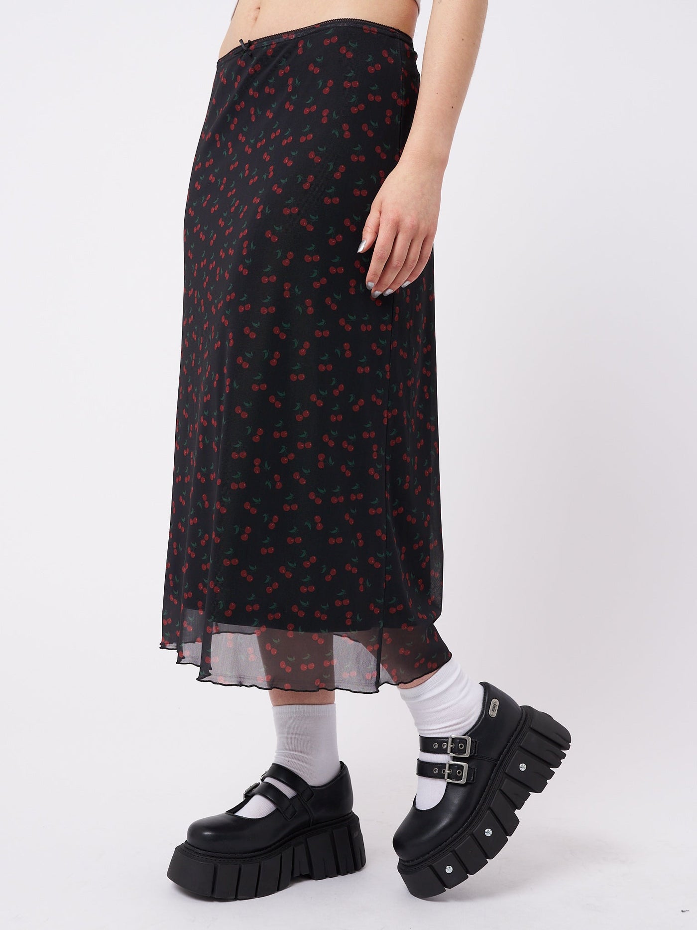 Cherry Cola Mesh Midi Skirt - Minga EU