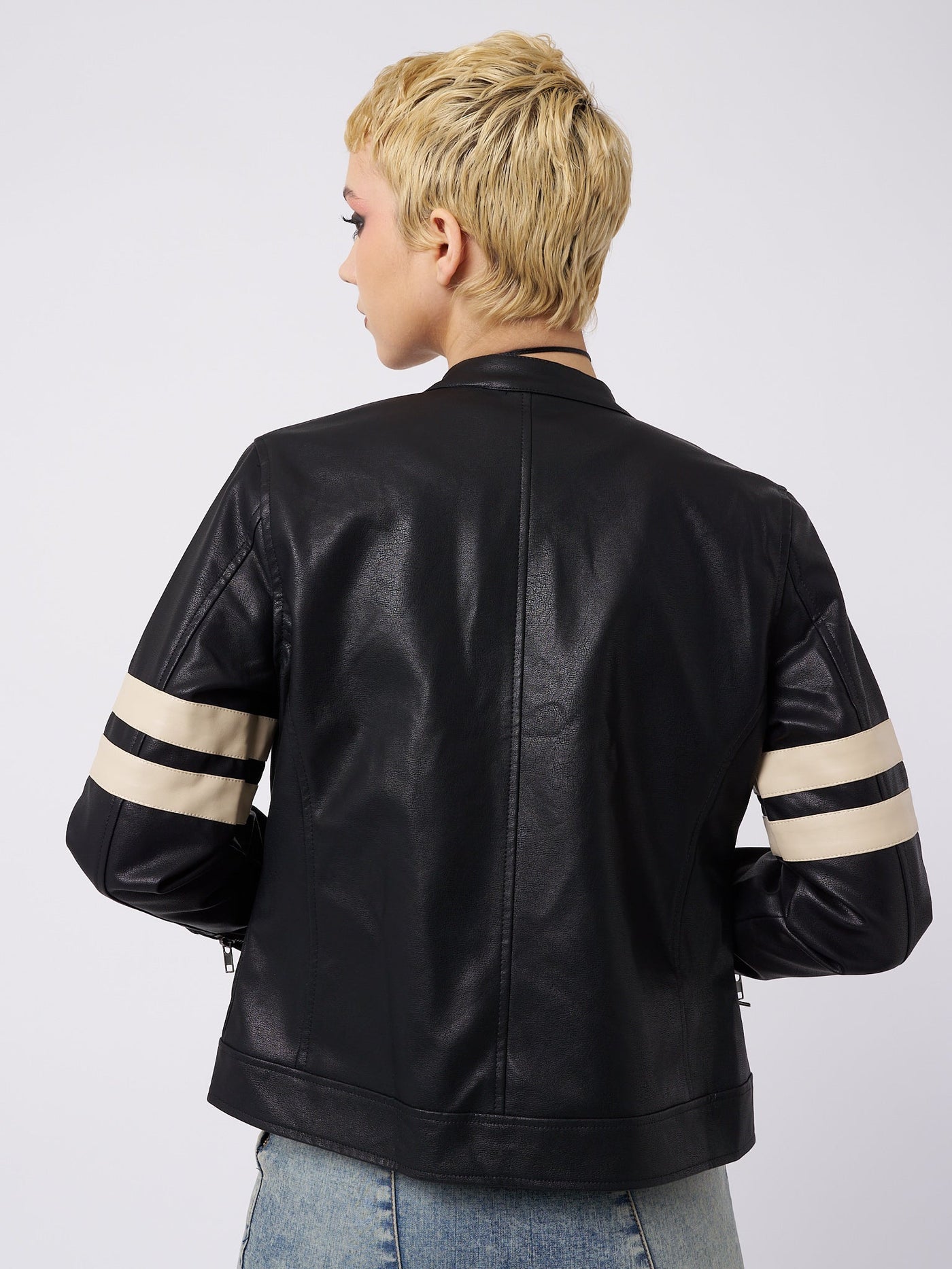 Chiara Black Vegan Racer Jacket - Minga EU