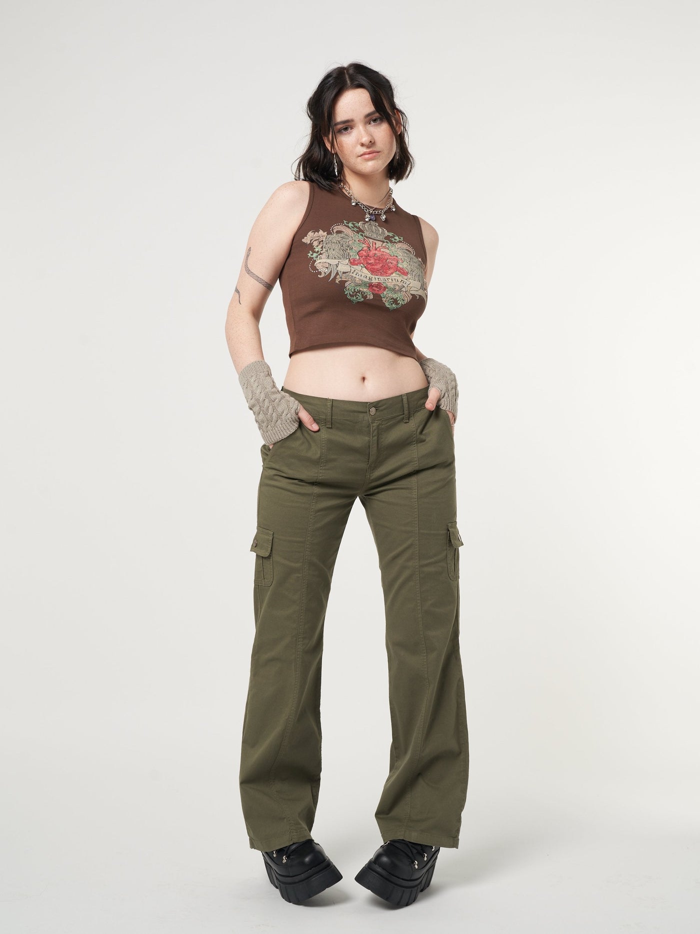 Eve Green Y2k Cargo Pants - Minga EU