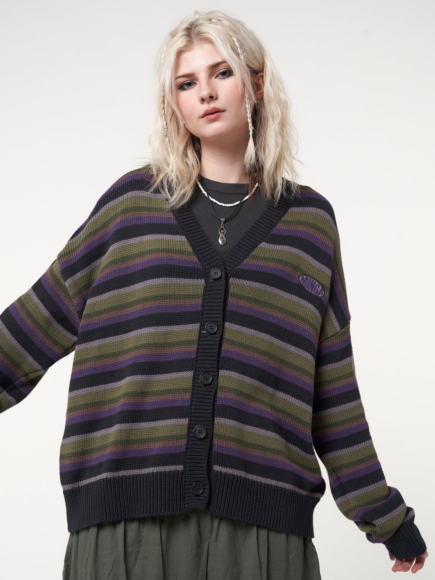 Faye Striped Knit Cardigan - Minga EU